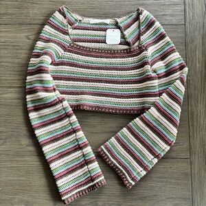 NWT Altar'd State Colorful Striped Crochet Top - M
